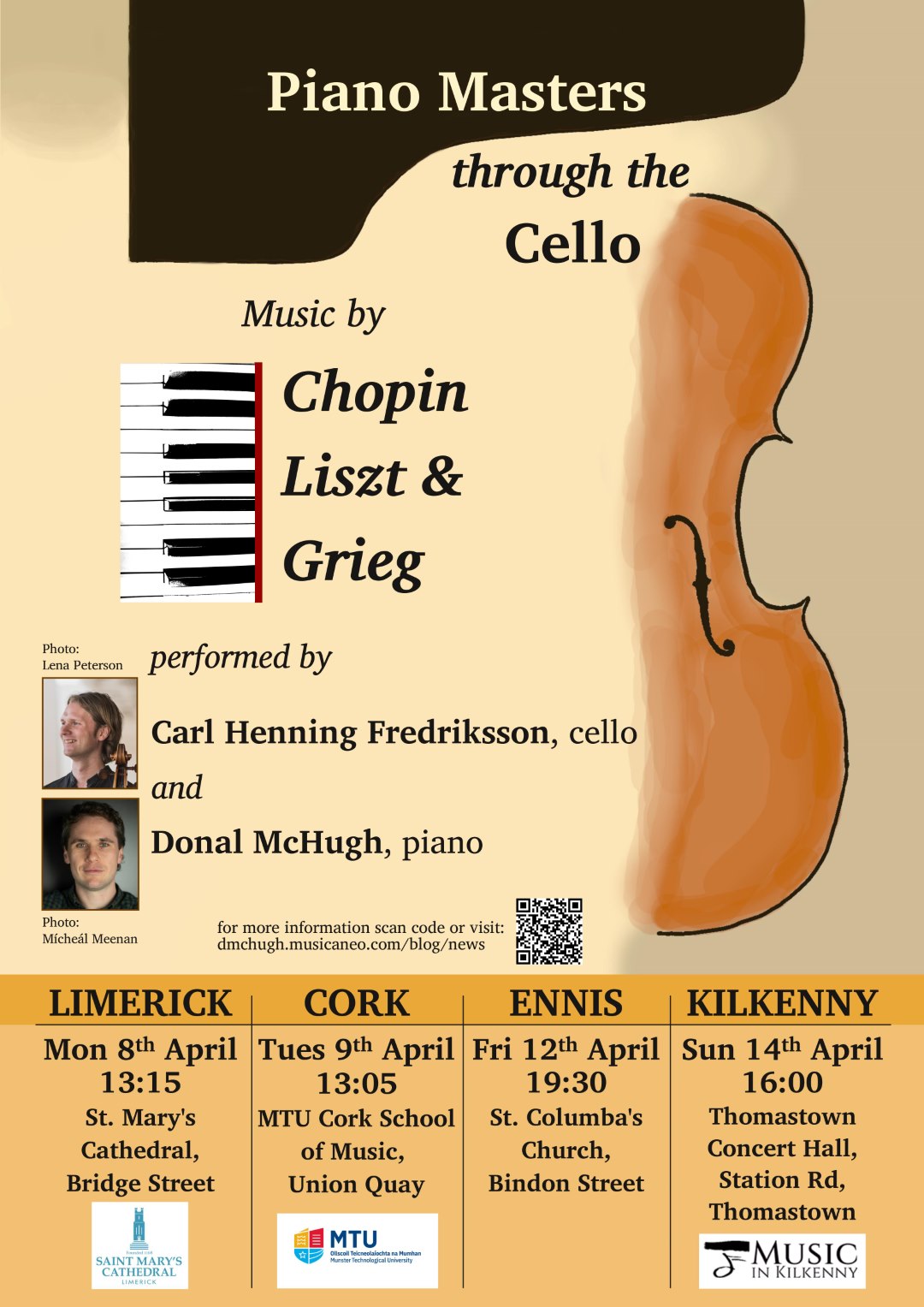 Piano Masters Cello Concert Poster